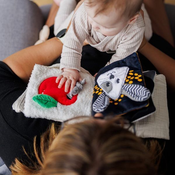 М'яка контрастна сенсорна книжка на коляску Миша від Babyono 1679 фото