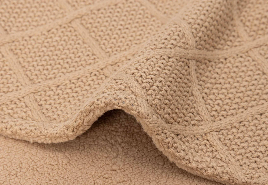 Детское одеяло Check Knit/Teddy Fleece от Jollein 75&times;100 см, Бисквит 517-511-68041 фото