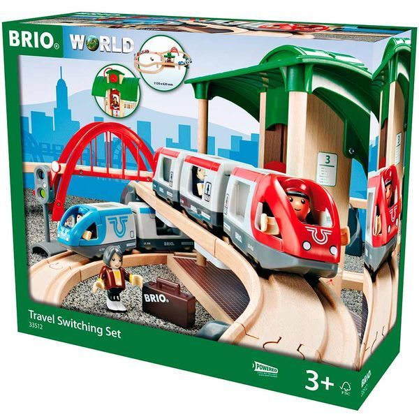 Детская железная дорога двухуровневая с вокзалом от BRIO 33512 фото