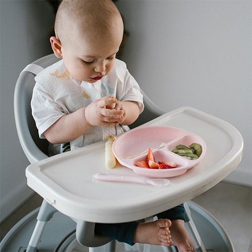 Тарелка силиконовая секционная на присоске от Babyоno, Розовая 1482/02 фото