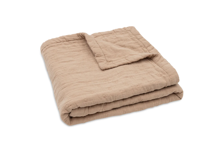Детское муслиновое одеяло Jacquard от Jollein 100&times;150 см, Бисквит, GOTS 521-511-68089 фото