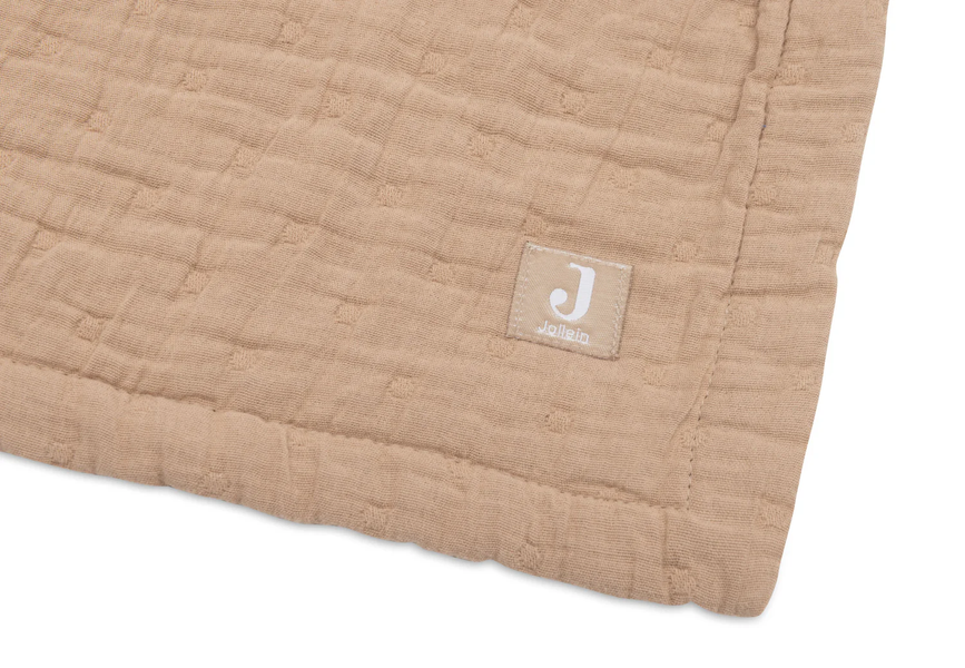Детское муслиновое одеяло Jacquard от Jollein 100&times;150 см, Бисквит, GOTS 521-511-68089 фото