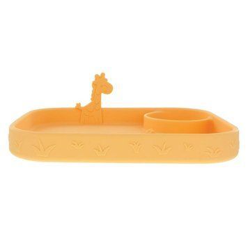 Тарелка силиконовая с жирафой от Nuby, Желтая Nuby/pl/yellow фото