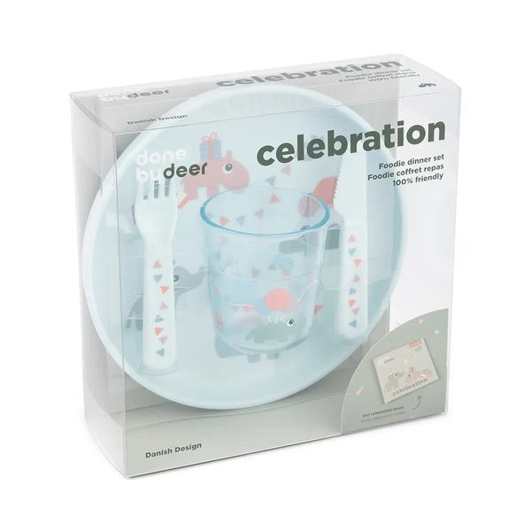 Набір посуду Celebration від Done by deer (4 предмети), Блакитний 1546102 фото