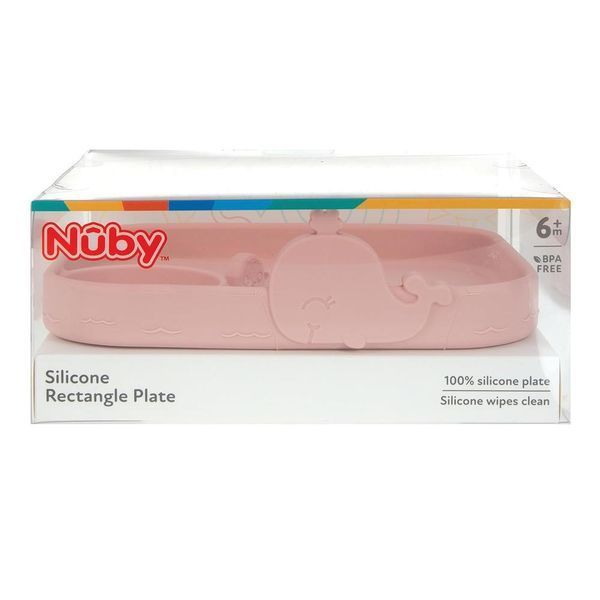 Тарілка силіконова з китом від Nuby, Рожева Nuby/pl/pink фото